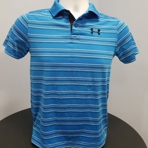 Boys Under Armour Golf Shirt, Blue, Youth Medium,